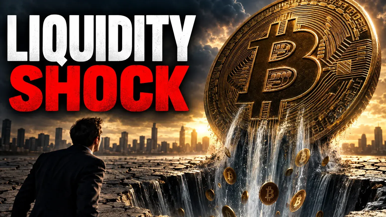 Editorial finance YouTube thumbnail concept with a strong focal subject