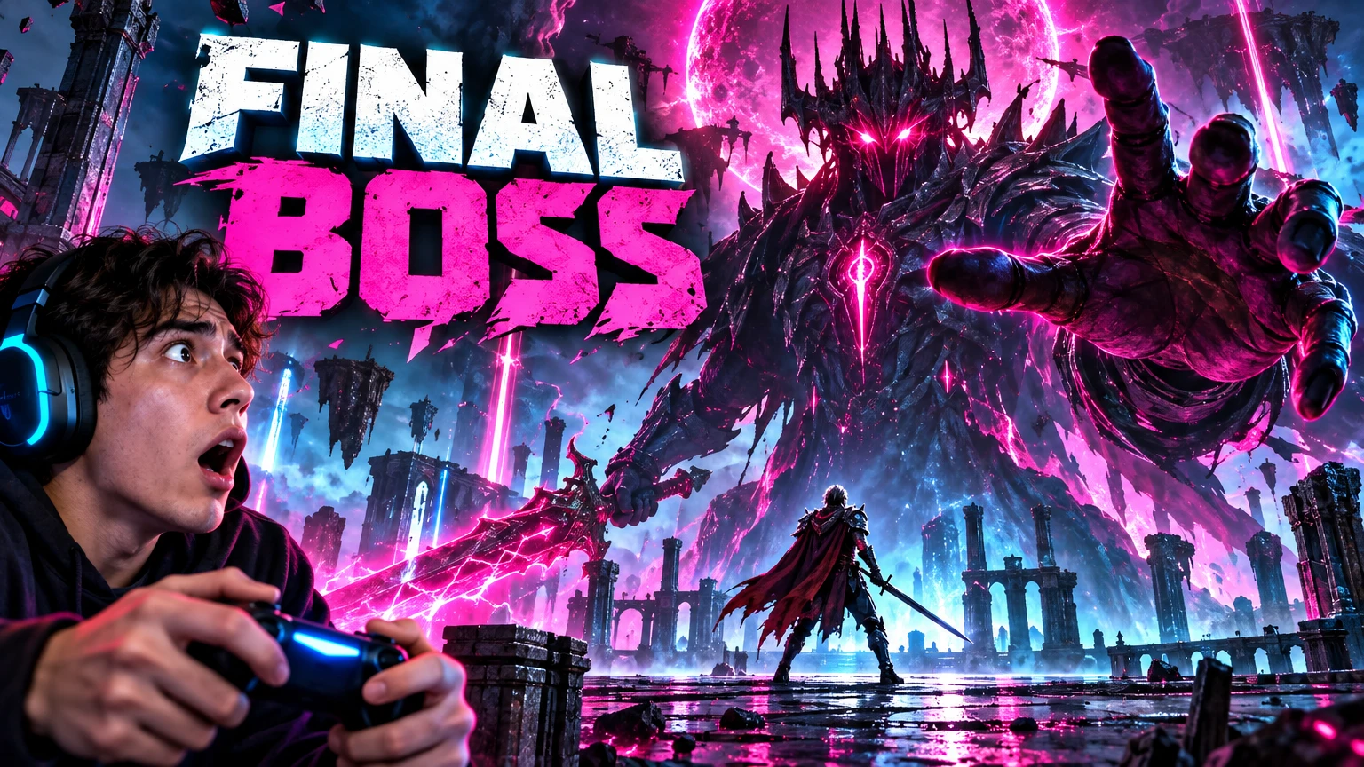 Gaming YouTube thumbnail style with a focused character, vivid contrast, and clear challenge